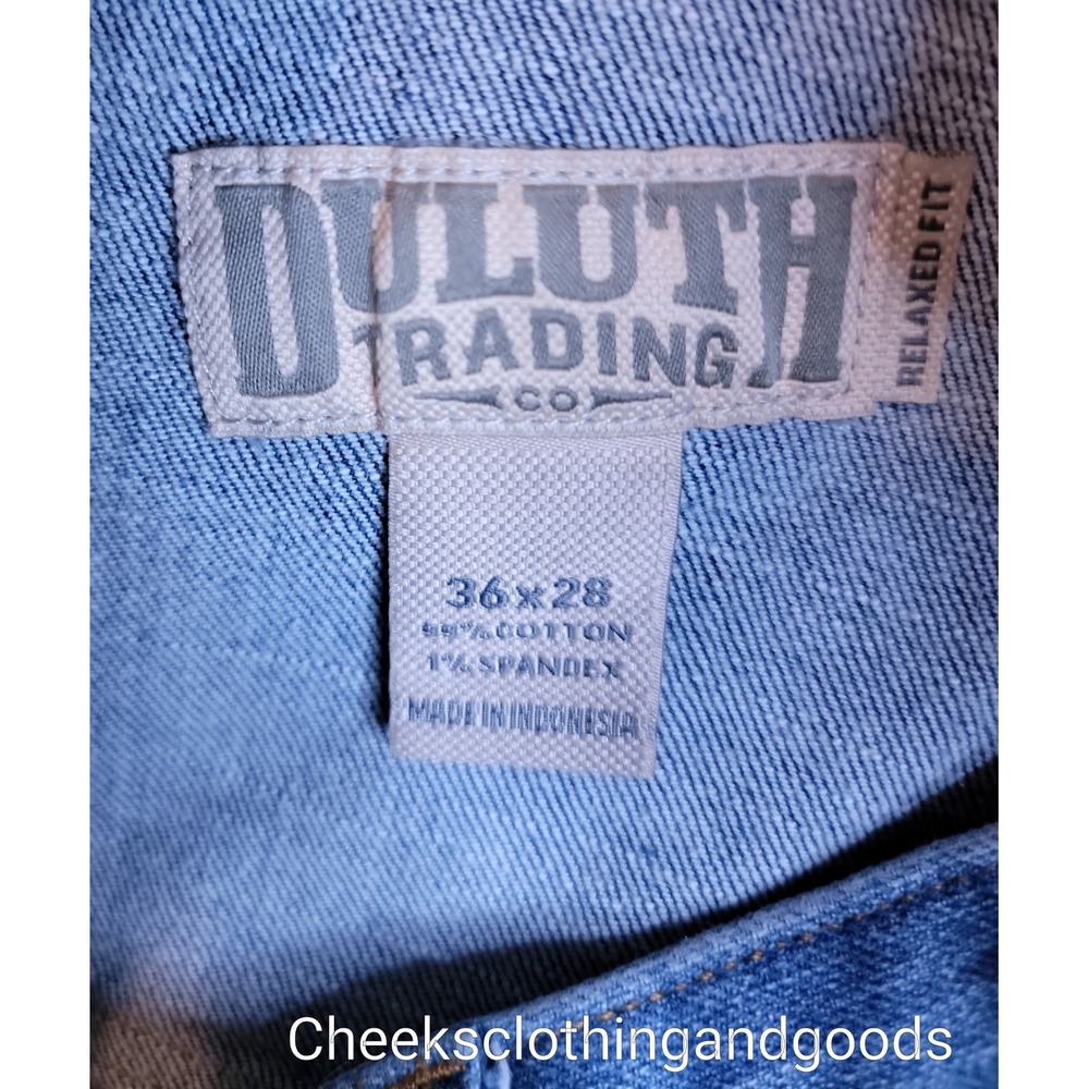 Duluth Trading Co Flex Ballroom Relaxed Fit Jeans Mens 36x28 Blue Workwear - Picture 6 of 8